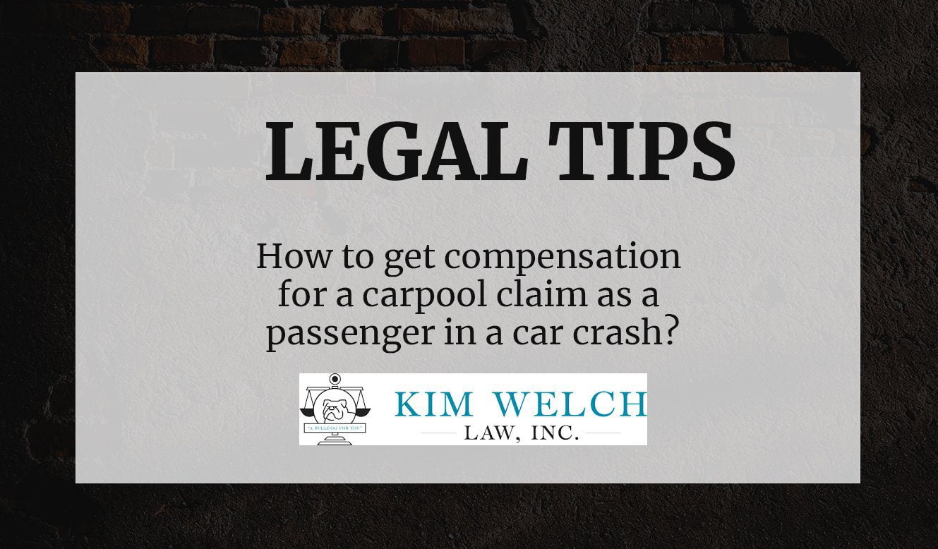 How to get compensation for a carpool claim as a passenger in a car crash?